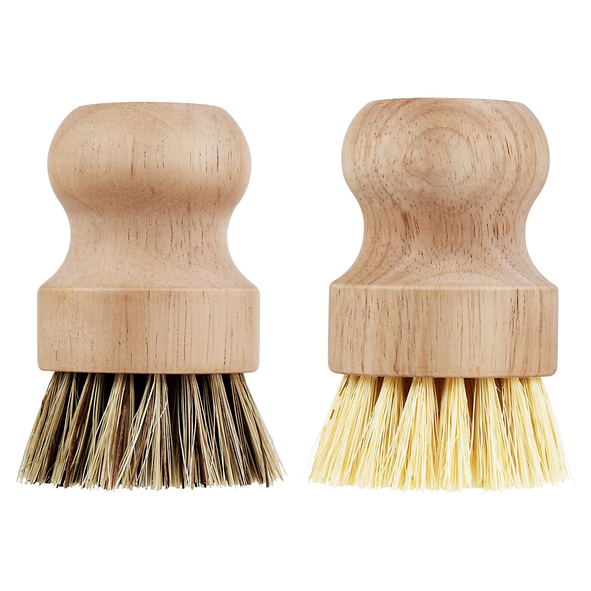 2 Pcs Dish Brush, Wood Dishes Scrub Brush, Pot Brush for Kitchen Cleaning Dishes Pots Pans (Sisal and Palm)