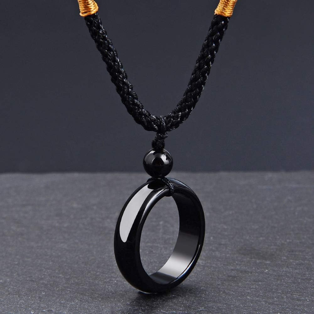 Black Circle Pendant Necklace - Women Accessories Black Round Pendant Necklaces with Alloy Beads main image 3