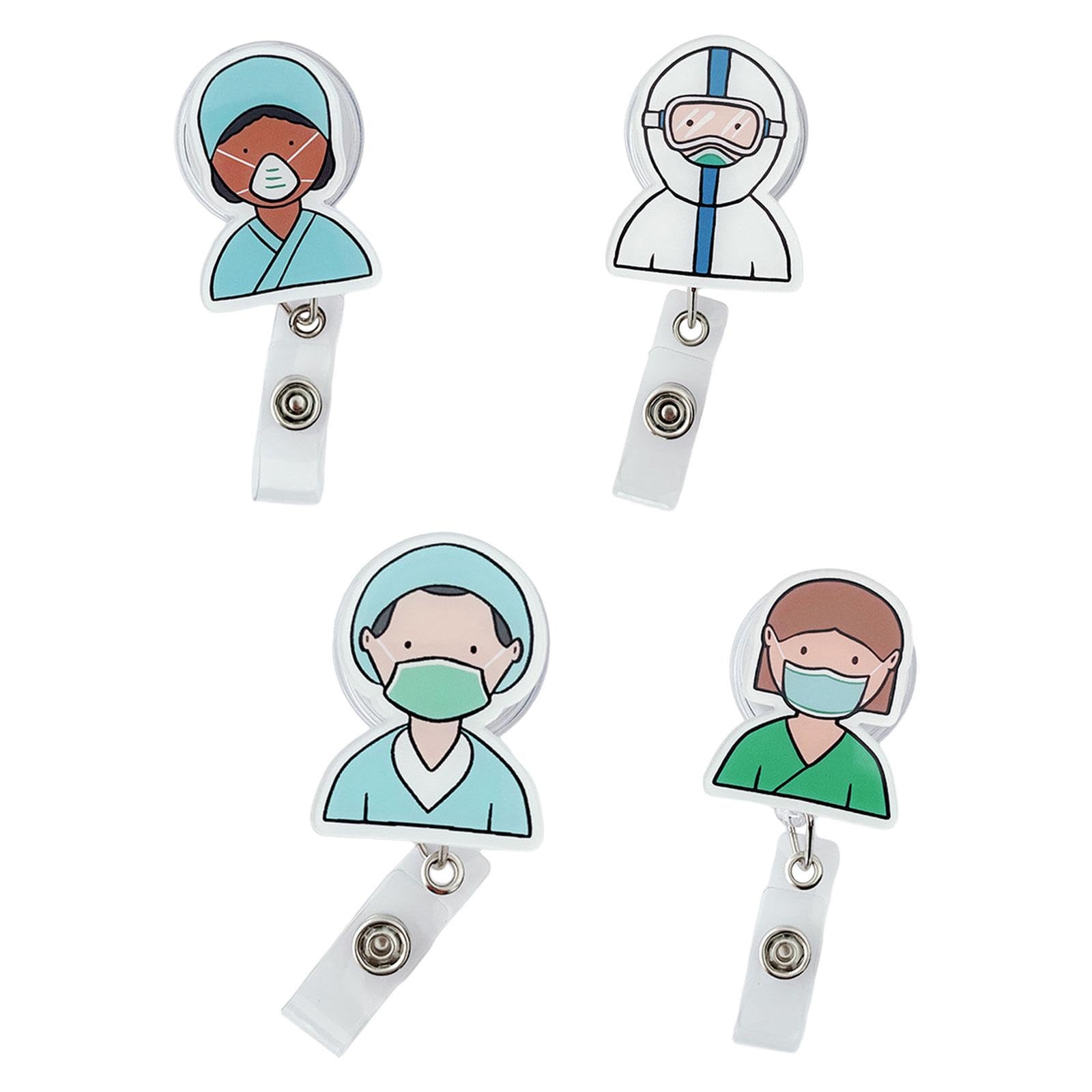 4pcs cute nursing badge reels nurses day 2024 gifts for worker women doctors style b