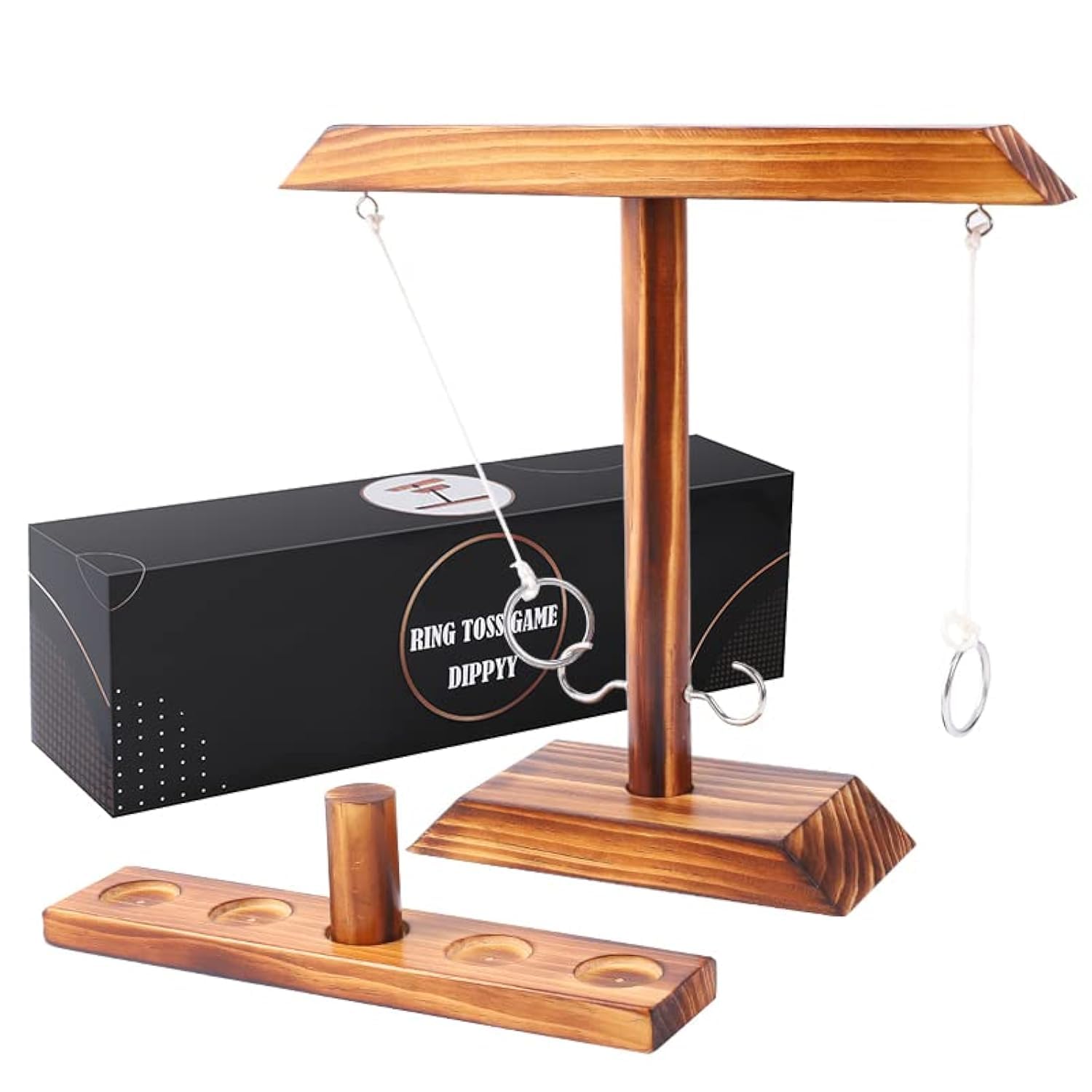 Dippyy Ring Toss Game for Adults - Wooden Ring Hook Tossing Game On a String, 2 Player Battle Ring Hook Game, Table Top Ring Swing Game for Outdoor, Party, Bar (B0B3VHCZMR) Amazon Price History, Amazon Price Tracker