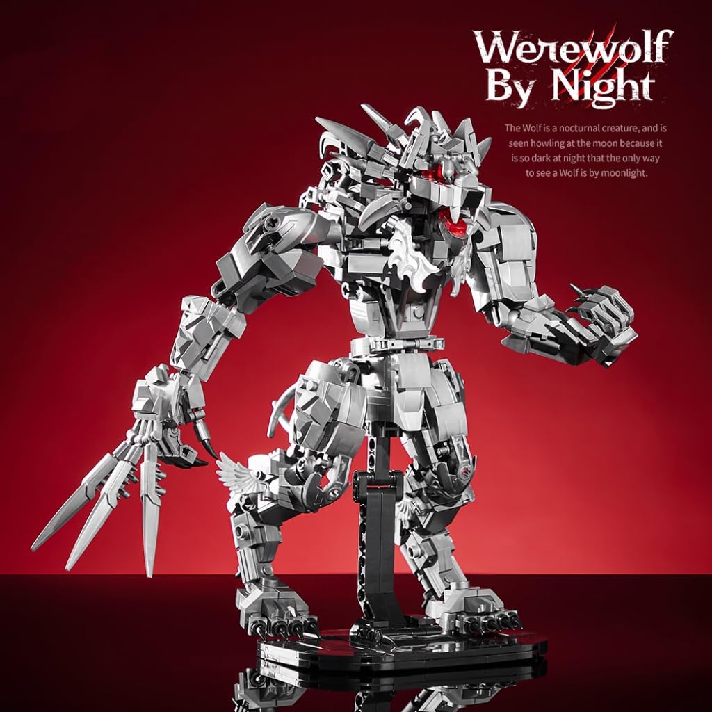Mechanical Wolf Building Blocks Set, Technological Stem Toy Set, Night Monster Wolf Model, Werewolf Action Figure Model Toy Set, 813 Pcs Creative Toys Christmas for Adults