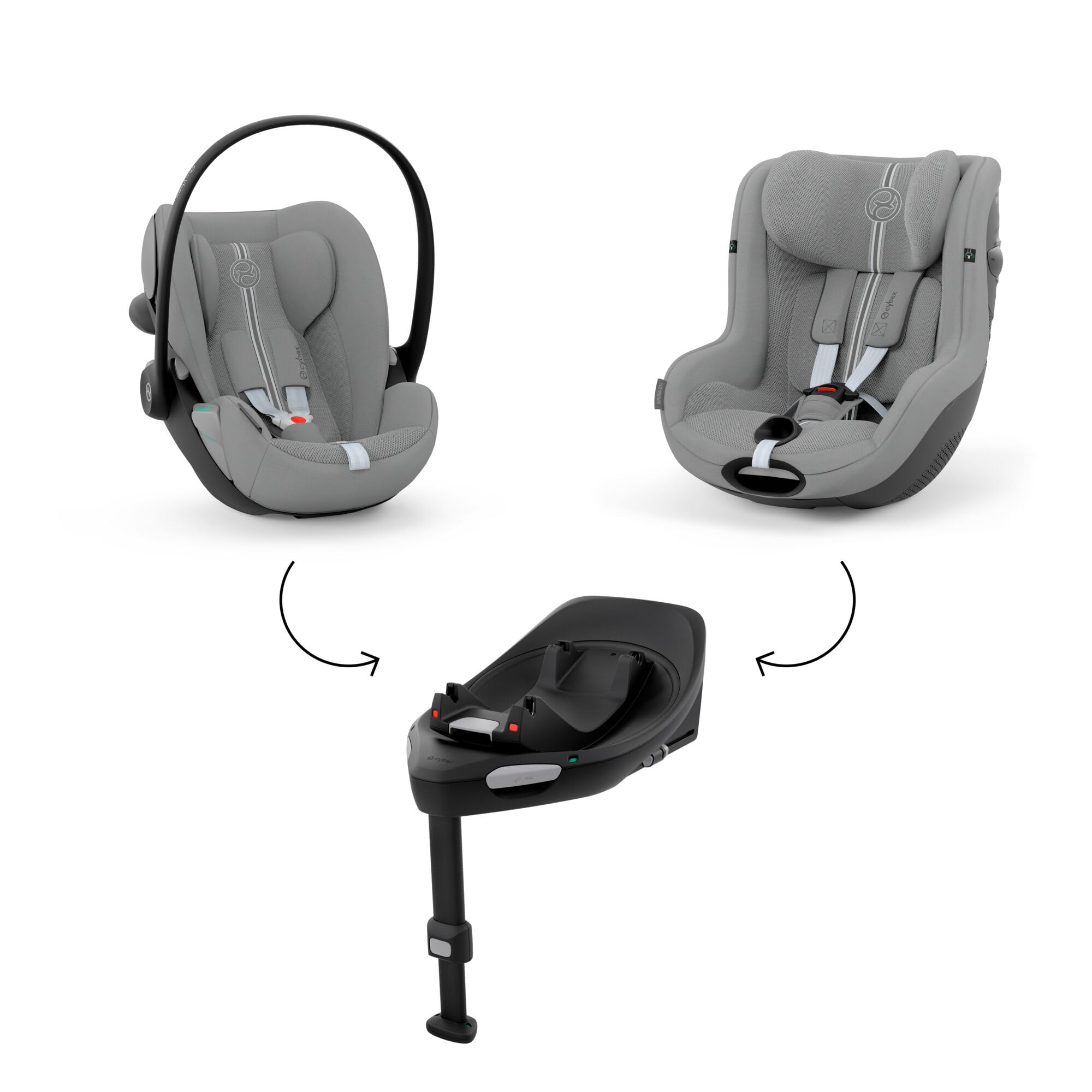 CYBEX Gold Fotelik samochodowy Sirona G3 Plus bez podstawy, Od ok. 3 miesięcy do 4 lat (Od urodzenia z wkładką dla noworodka), Maks. 19 kg, 61–105 cm (Od 40 cm z wkładką dla noworodka), Stone Grey