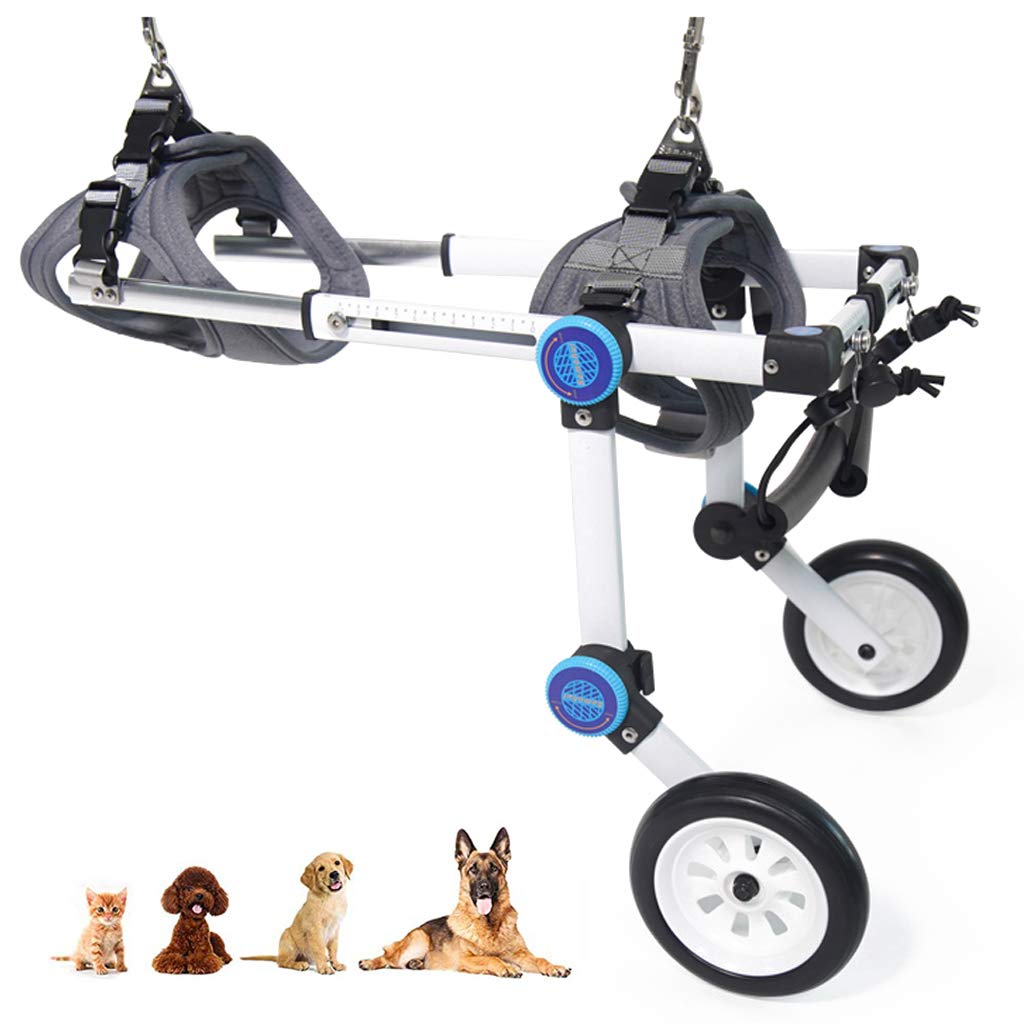 WRRAC-Shower Stool Mobility Pet Dog Wheelchair Cart Full Support 2 Wheel Adjustable for Small Dog Hind Legs Rehabilitation,Easy Assemble