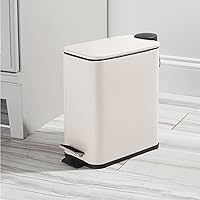 Vista 3 de mDesign Cubo de Basura Rectangular con Pedal – Cubo de Basura de Metal de 5 L con Pedal, Tapa e Inserto de Cubo de Plástico – Cubo de Basura