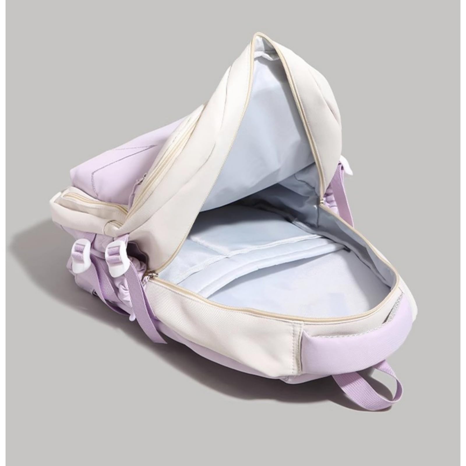 Zaino Star Ricamo Colore Blocco Zaino, Grande capacità Scolastico Casual per L'uso di Viaggio degli Adolescenti-Sky Blue