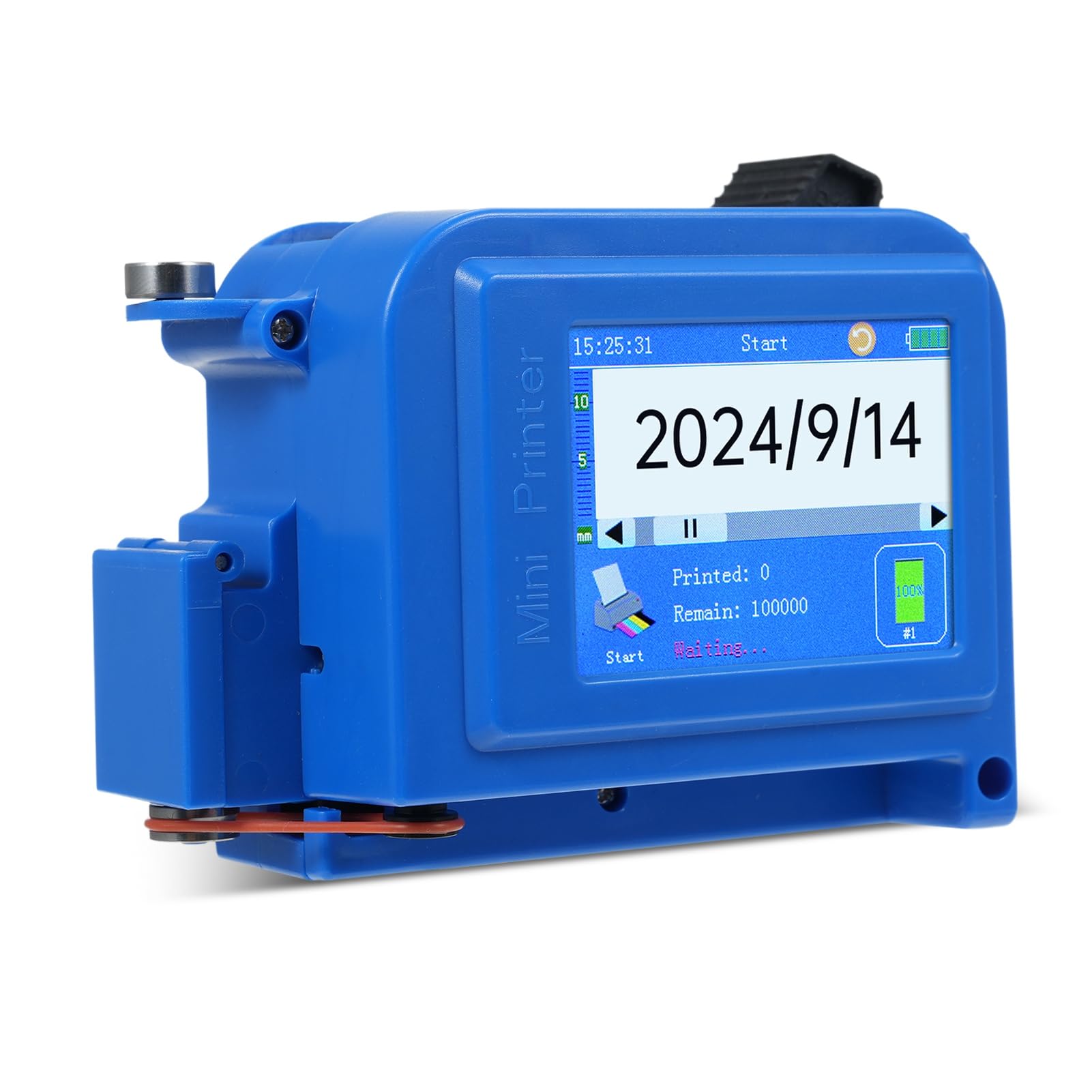 HUIOP Stampante a getto d'inchiostro portatile,Mini stampante a getto d'inchiostro portatile con touchscreen da 2,4 pollici, stampante intelligente per codici a barre, supporto per logo, data,