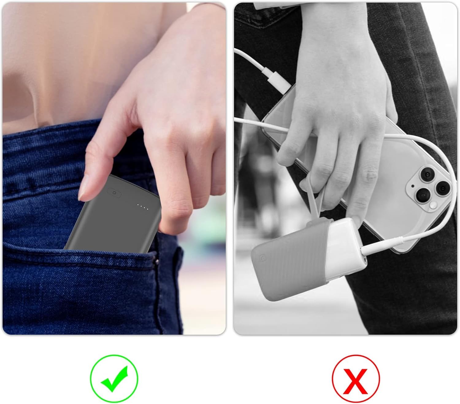 Coque de batterie pour iPhone 13/13 Pro/14, 10 000 mAh, ultra fine, portable, étui de charge étendu, pour iPhone 13/13 Pro/14 (6,1 pouces), noir