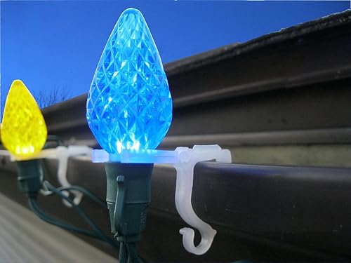 Miniatura 4 de Rocky Mountain - Clips de luz de Navidad, plástico versátil y resistente para exteriores, se monta en canalón, tejas, revestimiento, techo, para