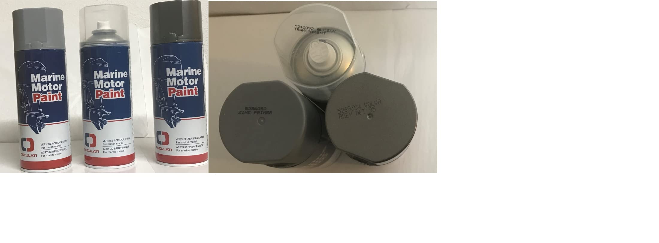 Farbspray Set Volvo Penta Z-Antrieb Primer/Klarlack Innenborder Marine Motor 3x400ml (€ 31,25/Ltr)