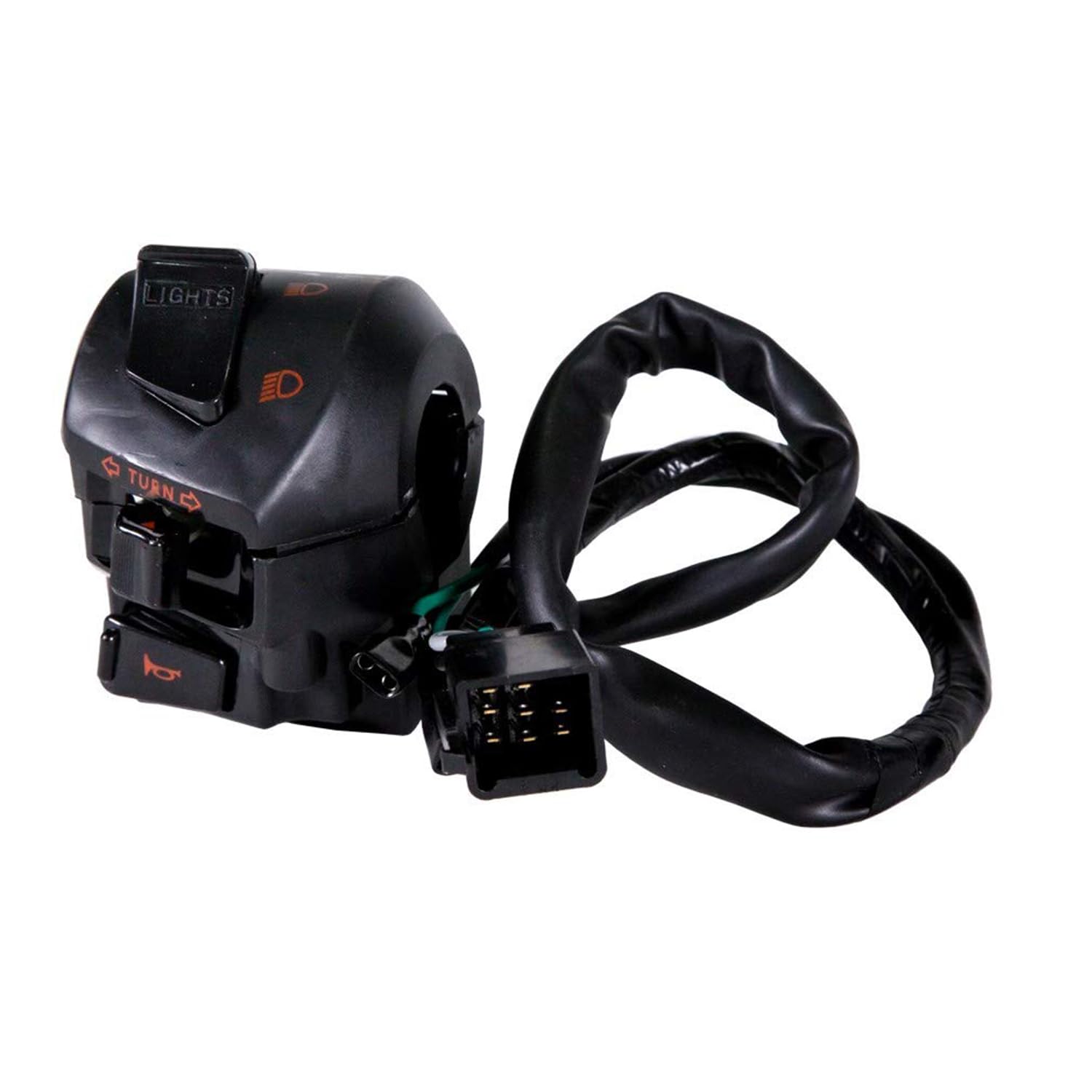 Uno Minda SW-0659 Handle Bar Switch (Left Hand Side) With Kick Start Start- 8 Wire Black Coupler, 2 Clip Terminals For Hero CBZ (Drum/Disc)-image-39