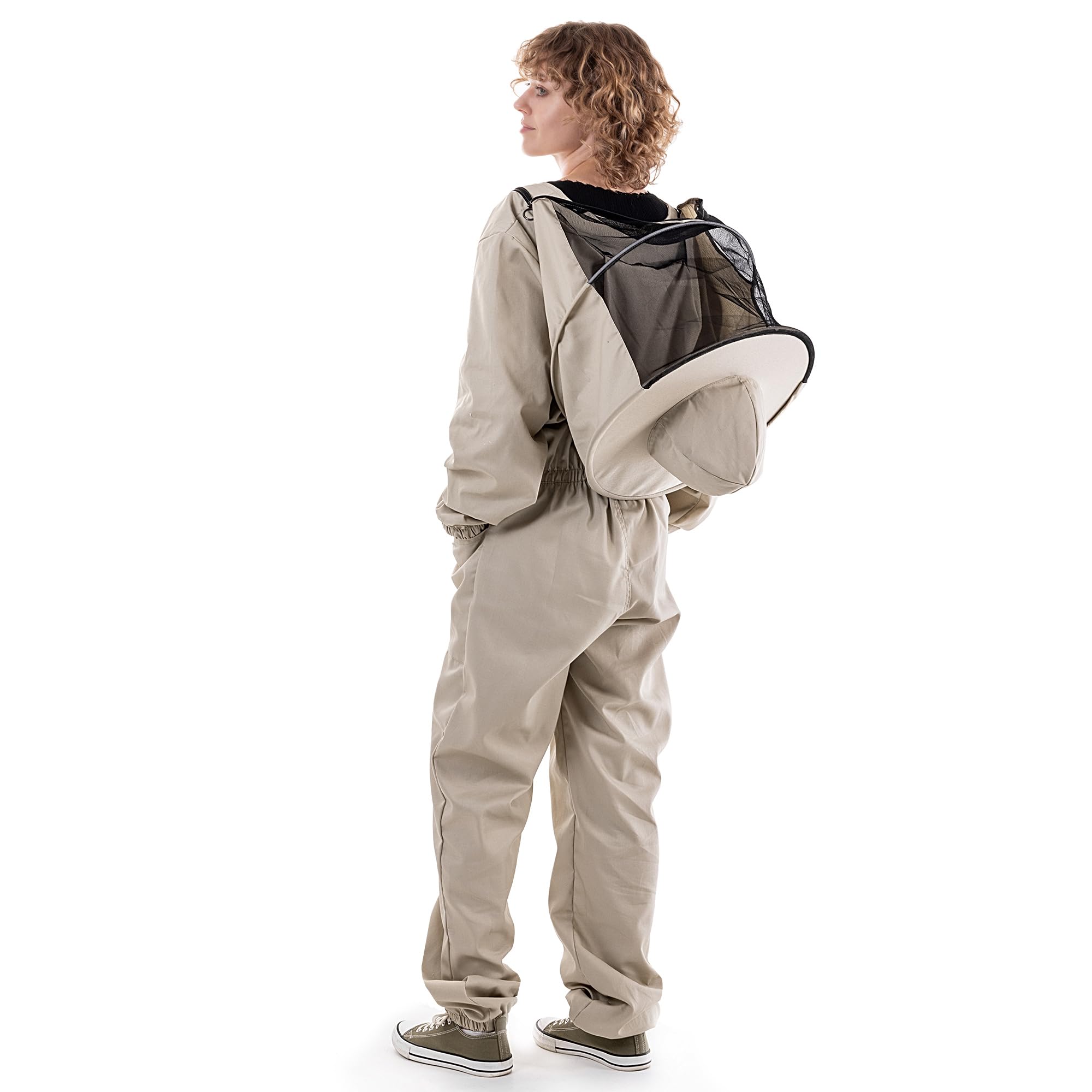 KADAX Imkeranzug mit Hut und Schleier, Größe L, Schutzanzug aus Polyester und Baumwolle, Bienenschutzanzug, Imker Anzug mit Imkerhut, Ganzkörper Schutzkleidung