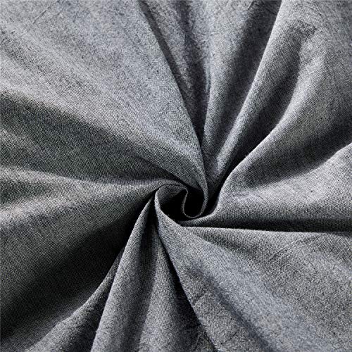 Image of JELLYMONI Black 100% Washed Cotton Duvet Cover Set, 3 Pieces Ultra Soft Bedding Set with Zipper Closure. Solid Color Pattern Duvet Cover King Size(No Comforter)