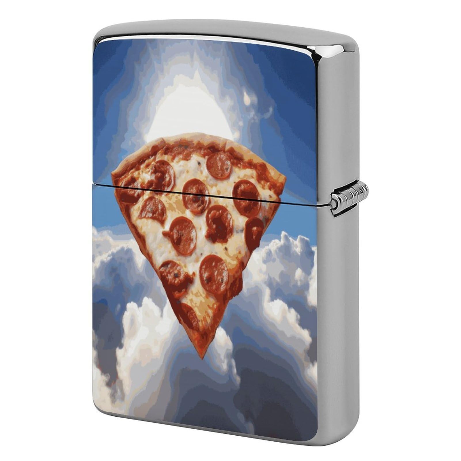 Fekiloot Style Pizza In The Sky Lighter Case Cover Metal Lighter Case