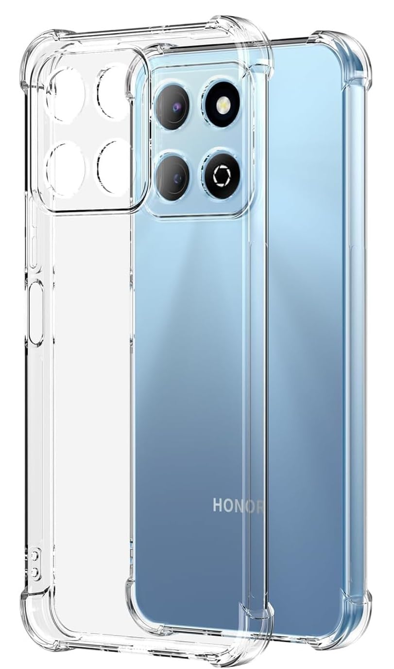 Zubitech Case for Honor X6b Soft Silicone TPU Case, Lightweight Protective Cover Smooth Finish Camera Protective Shock Absorbant Stylish Case for Men Women Compatible with Honor X6b (Clear)