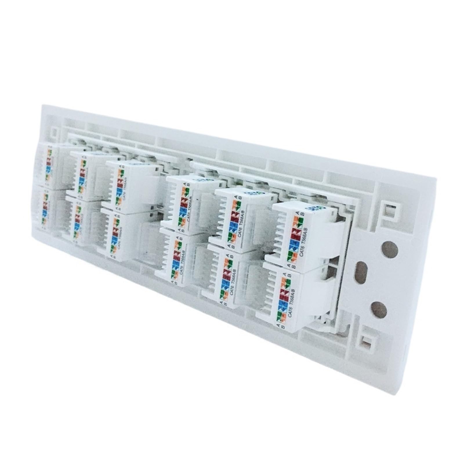 Pannello a parete LAN Ethernet RJ45 CAT5E CAT 6 a 12 porte, presa for pannello Internet tipo 118(Rectangle Panel CAT6)