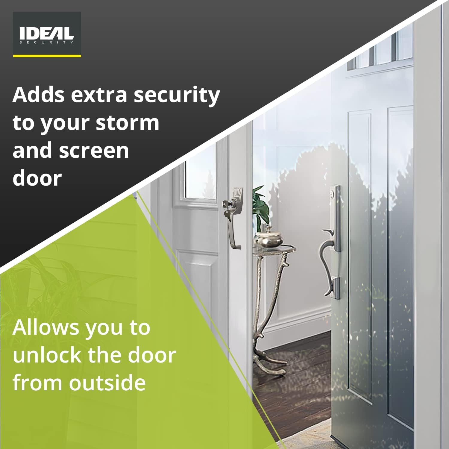 Ideal Security Key Lock Cylinder for Push-Button Storm and Screen Door Handles, Zinc