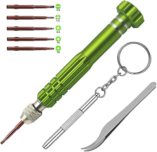 Mini destornillador 5 en 1, destornillador para gafas, kits de reparación de gafas, juego de destornilladores magnéticos para reloj, laptop,