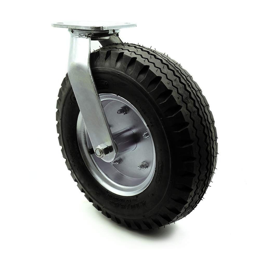 Creative Product 12" Pneumatic Swivel Caster - Black Rubber Wheel - 450lbs. Capacity - Service Caster Brand