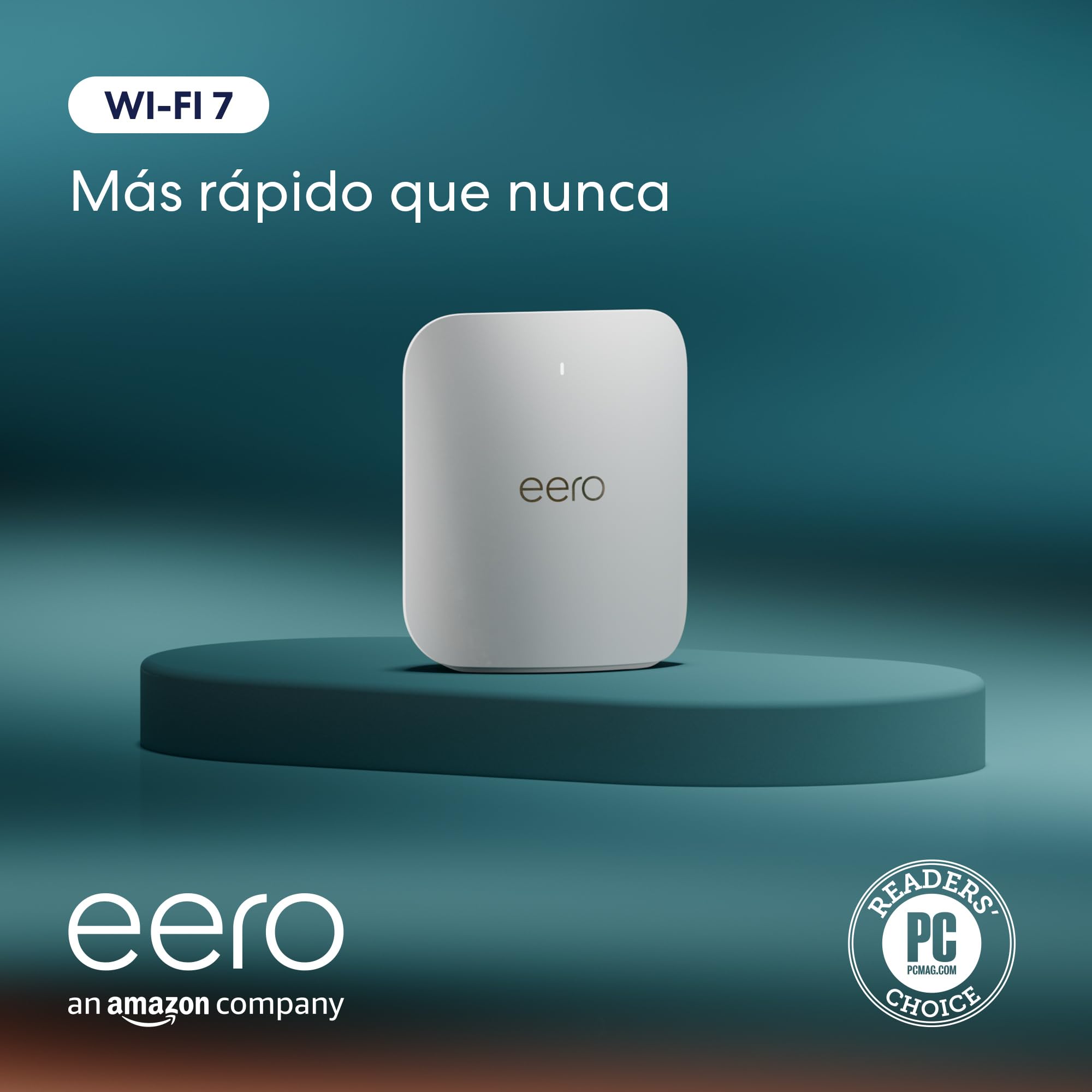 Router wifi de malla eero Pro 7 de Amazon (último modelo): tribanda con Wi-Fi 7, compatible con velocidades de red de hasta 5 Gb/s y cobertura de hasta 190 m² (1 unidad) con descuento