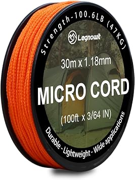 Micro Paracord, 1.18mm x 100ft, Orange