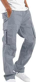 Mens Cargo Pants Casual Joggers Athletic Pants Cotton Loose Straight Sweatpants with Multil Pockets Outdoor Apparel