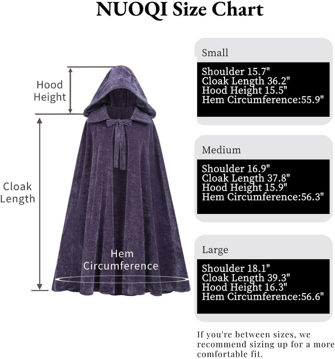 Nuoqi Purple Cloak with Hood Women Regency Cape Renaissance Halloween Cloak - Image 5