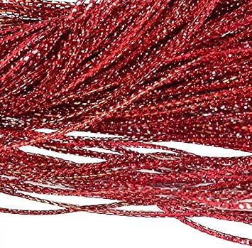 Embroiderymaterial Metallic Braided Cord for Embroidery, Jewellery and Craft Making DIY, 1 MM, 100 Metre, Dark Red Color