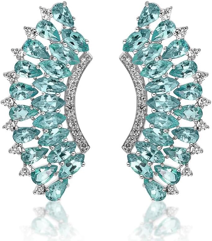 Hueb Mirage 18K White Gold Earrings with Diamonds & Aquamarine