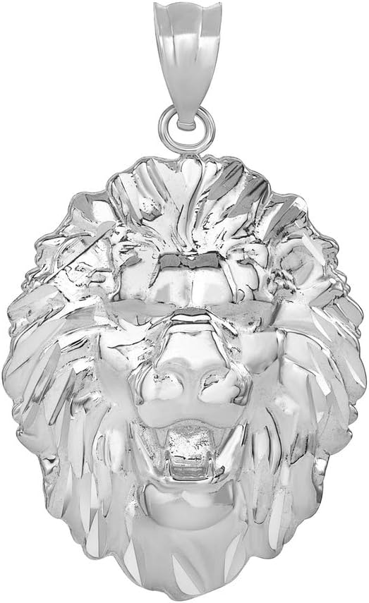 Elegant Roaring Lion's King Head Leo Zodiac Sign Necklace Pendant