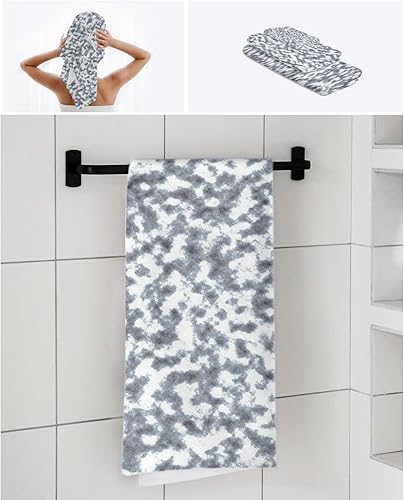 Miniatura 7 de Abstract Grey Bath Towels for Bathroom Set - Luxury Towels Gifts for Women,Quick Dry Beach Kitchen Hand Hair Face Yoga Workout Gym Towel and Dish