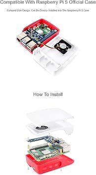 PoE HAT (G) for Raspberry Pi 5, Power Over Ethernet HAT IEEE,5V 5A Output, Supports 802.3af/at Network Standard Compatible with Raspberry Pi 5 Official Case