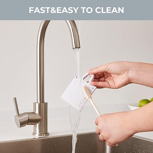 Miniatura 7 de Cortador de mandolina ajustable, picador seguro de verduras y rebanador de patatas con recipiente, cortador de alimentos multifuncional para