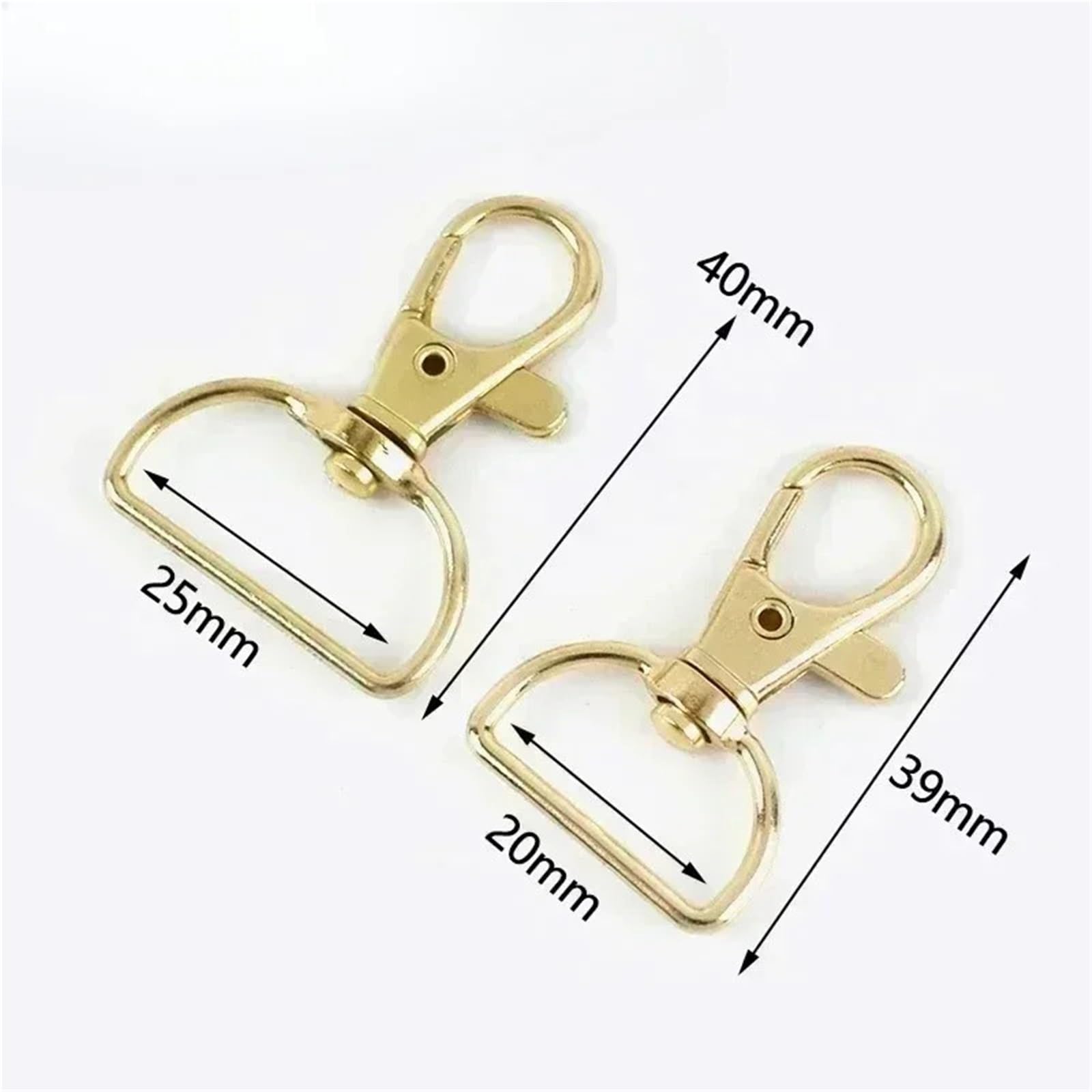 Ganchos De Metal Giratorio 10-50Pcs 20/25mm D Ring Swivel Lobster Clasp Bag Strap Carabiner Metal Buckles Pet Collar Trigger Hook(Silver,25mm-40Pcs)