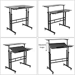 Sogesfurniture Bureau de bureau à la maison avec siège et assise, noir BHCA-101-2BK-N