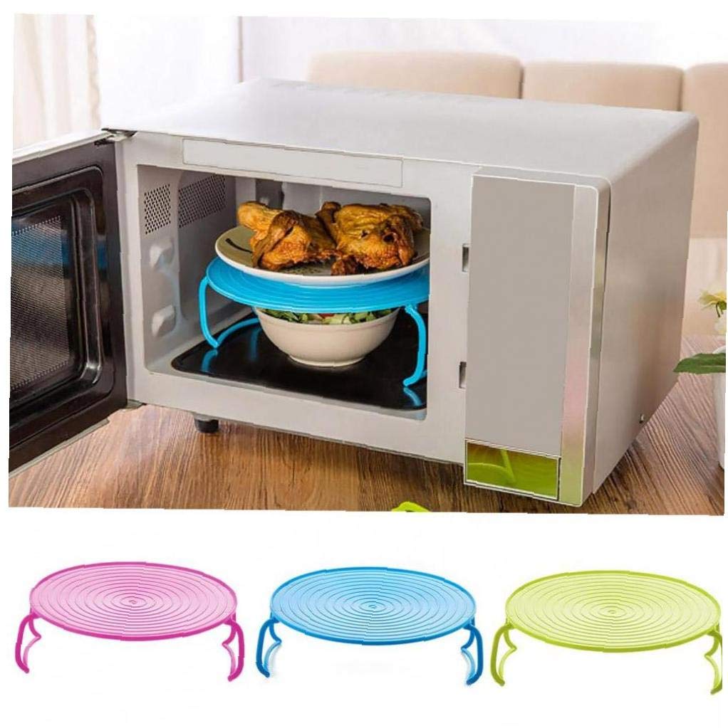 Casecover Random Color Multifunctional Double-Layer Heat Resistance Microwave Oven Steam Tray Rack Plate Stacker For Restaurant Kitchen 1Pc