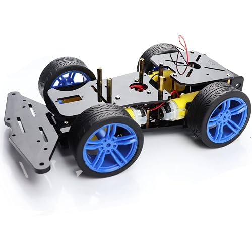 Arduino Robot Car Kit - 4WD Smart Robot Car Chassis with Motors, Wheels and Battery Case for Arduino R3/R4/Leonardo/Raspberry Pi 5/4B/3B+/3B/2B/1B+