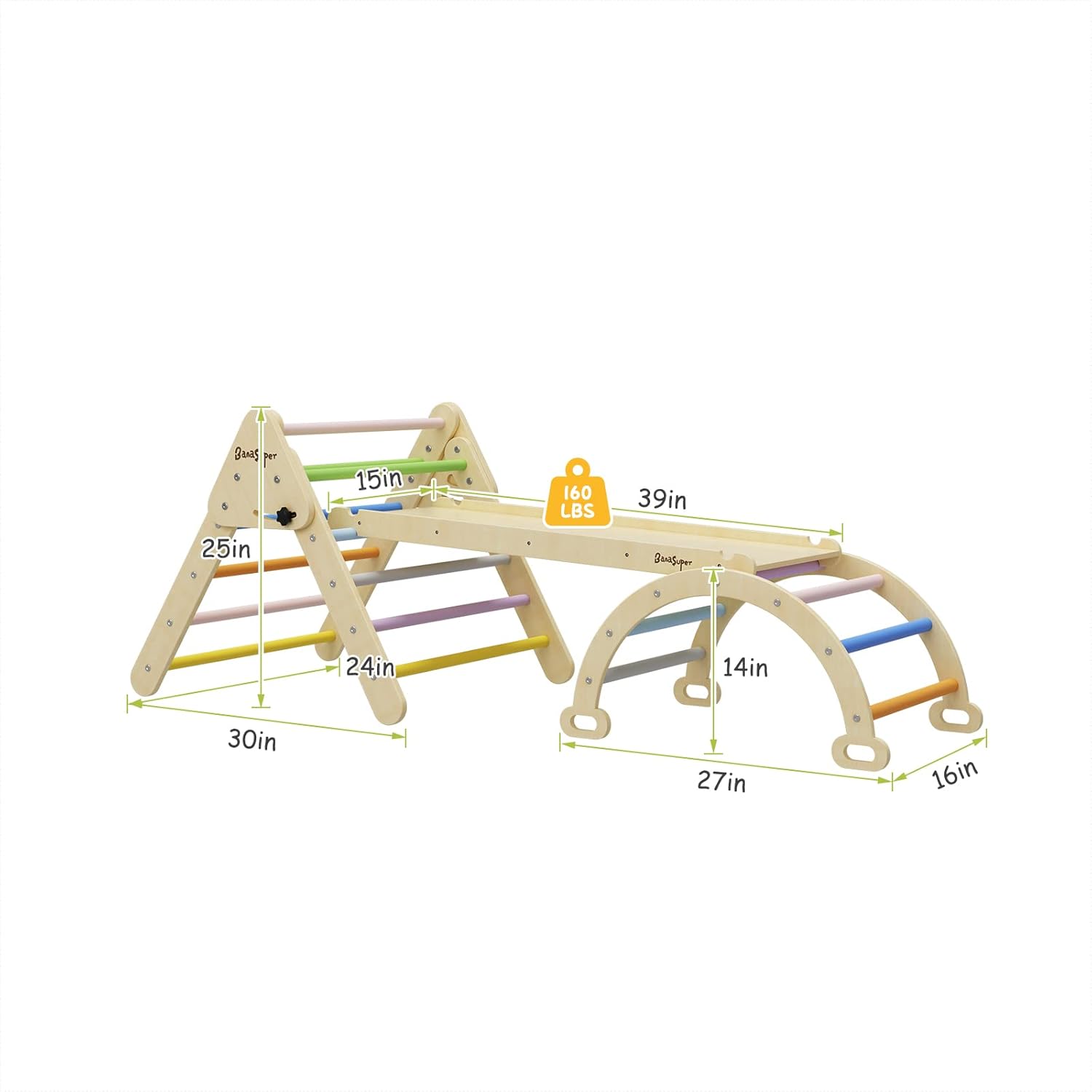 GOPLUS 7 En 1 Triángulo De Escalada Para Niños De 1 Año, Montessori Escalador Con Tobogán Rampa Arco, Juguetes De Escalada De Madera, Slide Aprendizaje Para Guardería Casa, Carga 50 Kg (Multicolor