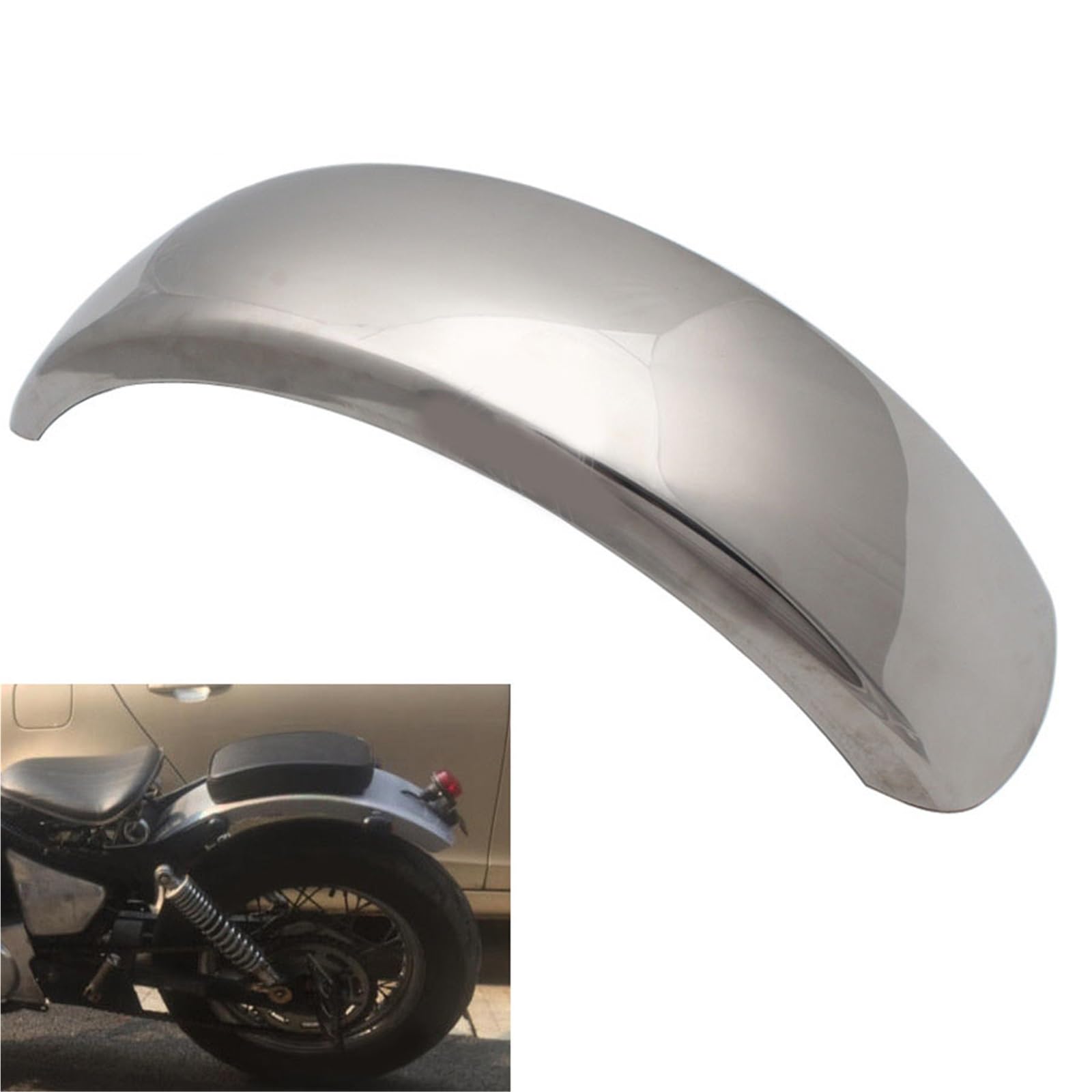 Parafango Posteriore Per Motocicletta Piatto In Acciaio Cromato Da 15,6 Cm, Per Rimorchio, Paraspruzzi Per Moto, Per Yamaha VTX400/600 DS400/600 XVS400/600
