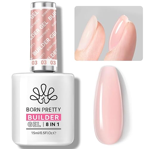 Miniatura 32 de BORN PRETTY Gel Constructor para Uñas, Gel de Construcción de Uñas de 8 en 1 Transparente para la Cúspide de la Uña y Fortalecedor de Extensión