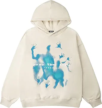 Vamtac Mens Oversized Graphic Y2k Hoodies Vintage Fashion Streetwear Casual Hooded Sweatshirt Unisex Pullover Tops