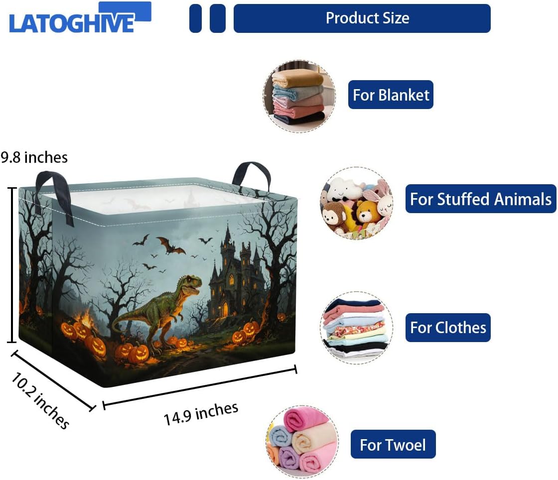 Rectangular Storage Basket, Halloween Dinosaur thumbnail