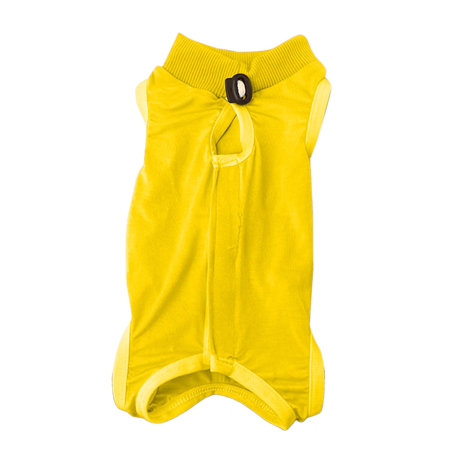 Cat and Dog Surgical Recovery Suit for Post-Operative Care - Soft Comfortable and Protective Pajama Suit for (Yellow, S)