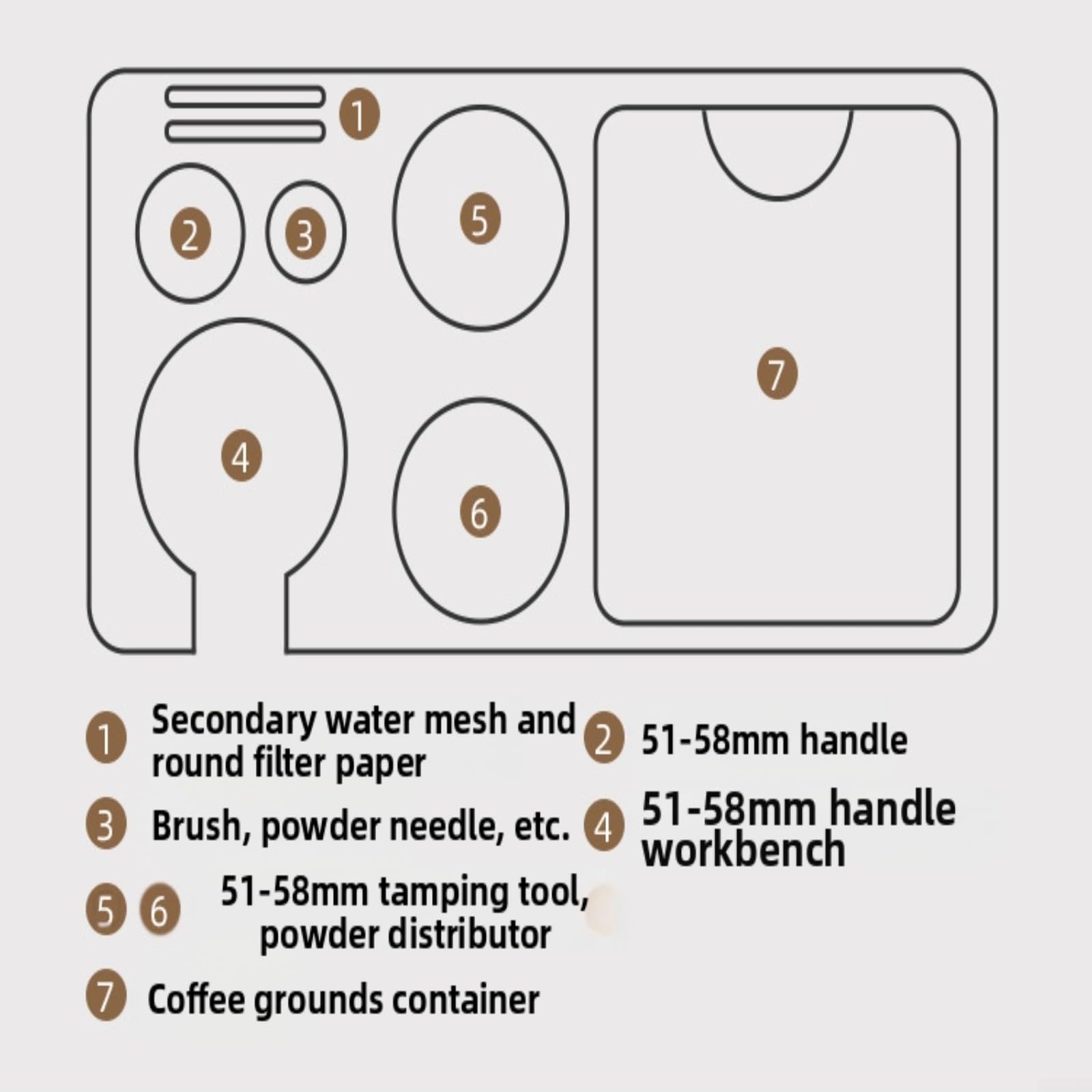Espresso-Klopfbox mit rutschfestem Boden, Kaffee-Werkzeug für 51/53/58 mm Siebträger, ABS-Material, 32 x 14,8 x 7,5 cm, Schwarz, ultimatives Kaffee-Zubehör