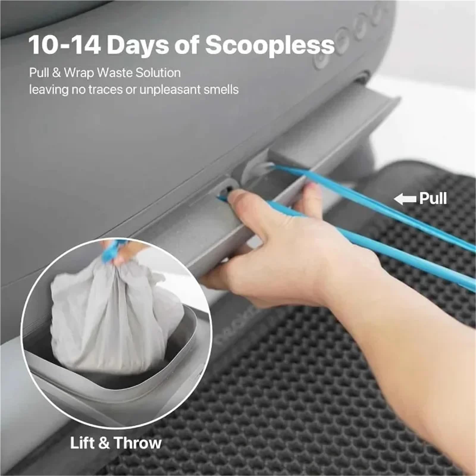 Compatible con Bolsas de Basura NEAKASA for Cajas de Arena | Revestimientos resistentes para bandejas auto-limpiantes(1 box 2 rolls)