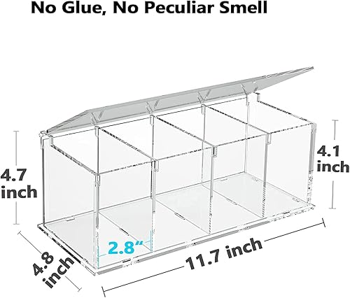 Miniatura 6 de Soporte para cápsulas de café, caja de acrílico, soporte para tazas K, almacenamiento de cápsulas de café, acrílico transparente, 4 compartimentos