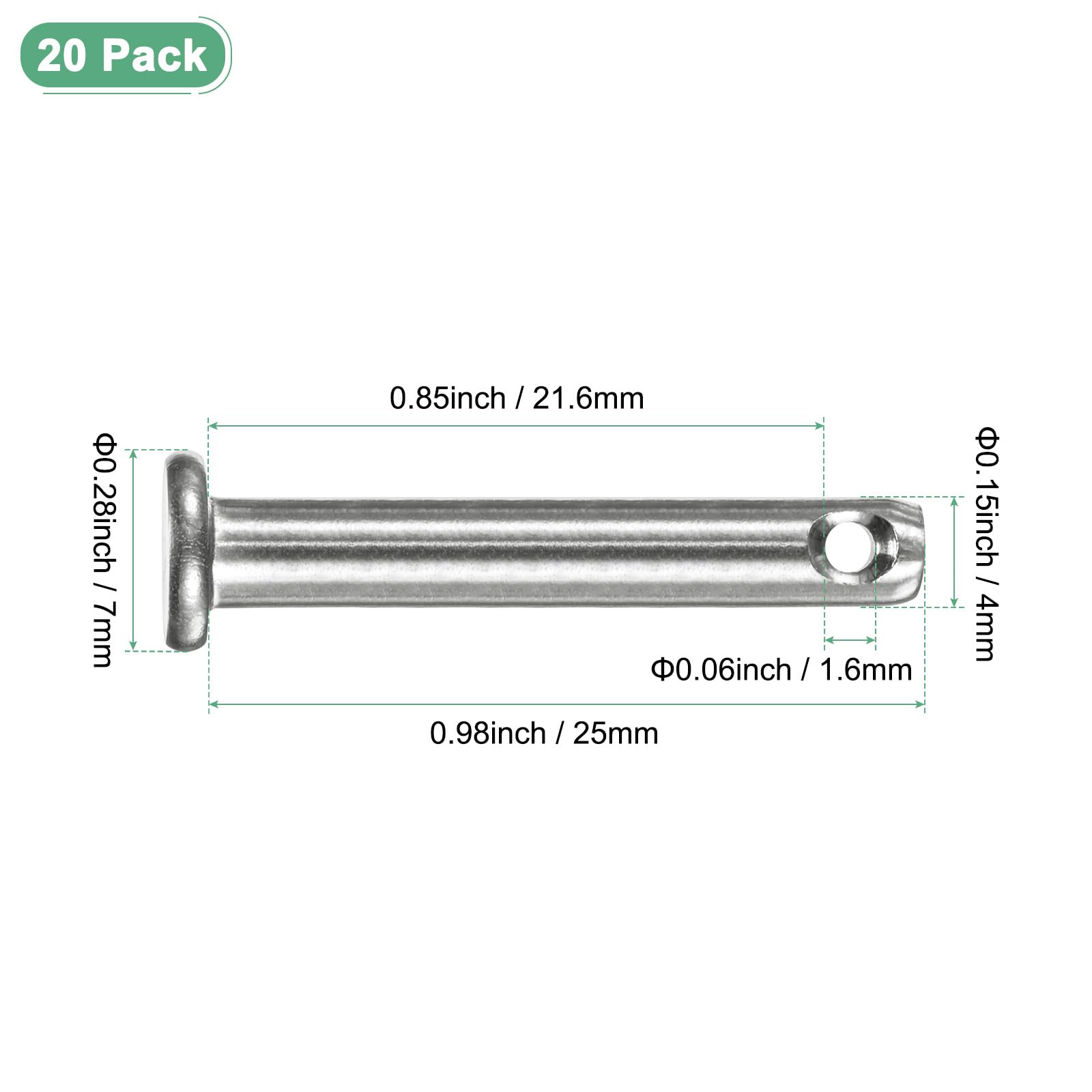 M METERXITY 20-Pack Single Hole Clevis Pins - Image 3