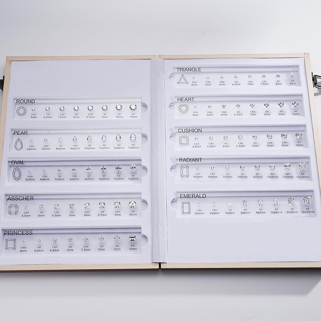 Customizable Rings Size Reference Chart Featuring Cubic Zirconia Gemstones Jewelry Accessory for Jewelry Store Display
