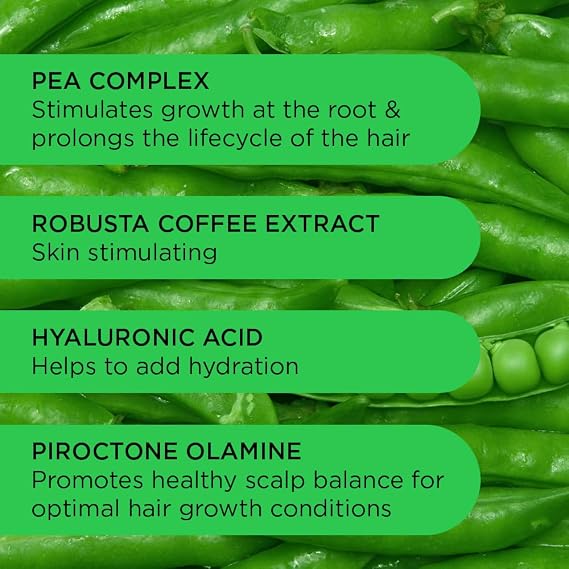 Noughty Get Set, Grow Hair Growth Shampoo Vegan Thickening Regrowth Repair Volumizing Hair Products No Sulfates No Parabens with Pea and Coffee Extract, 250 ml, 8.4 fl oz