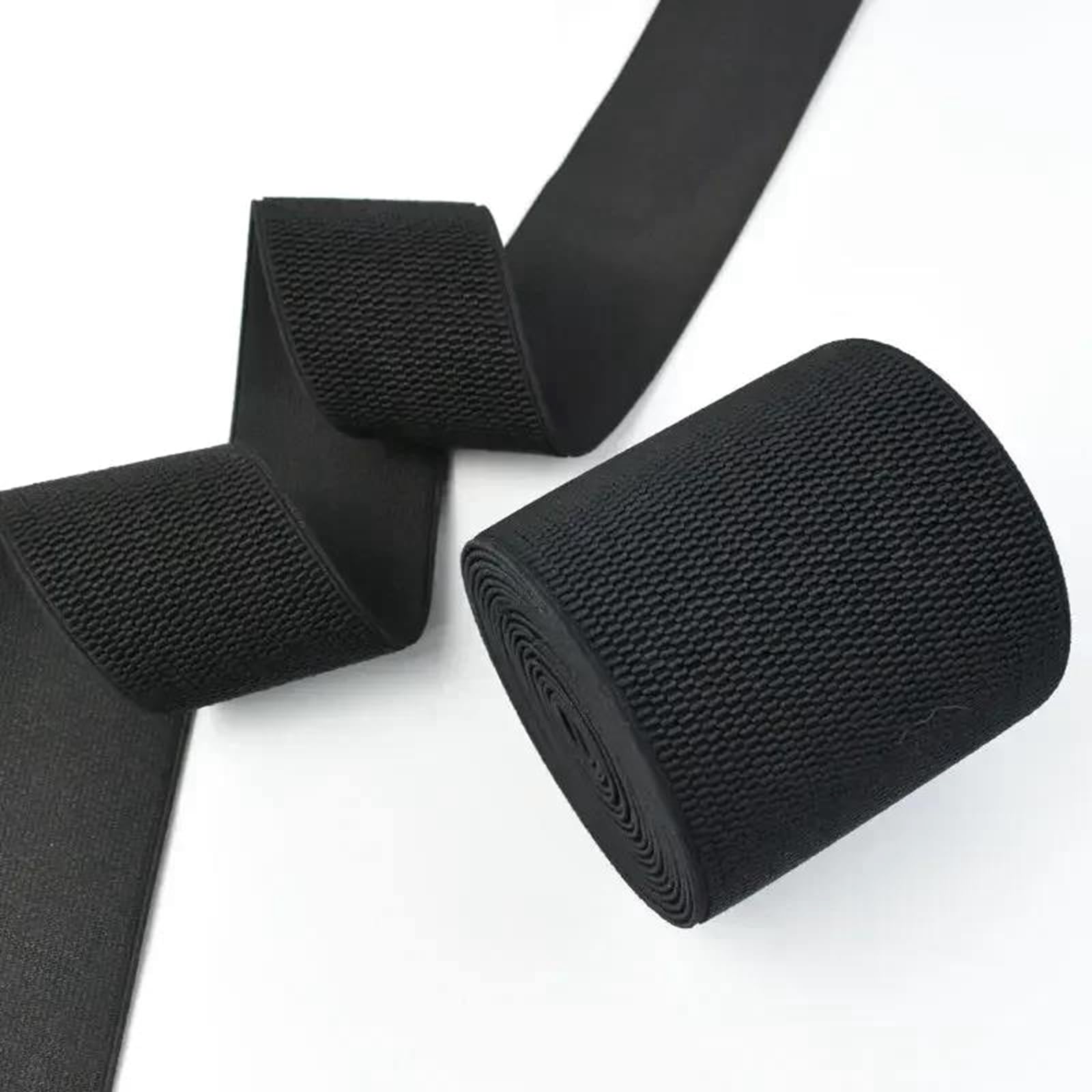 Bandas elásticas Banda elástica Ancha y Plana Bandas elásticas for Cintura (3 Metros, 2,5-10 cm), Color Blanco, 100 mm(Schwarz,25mm)