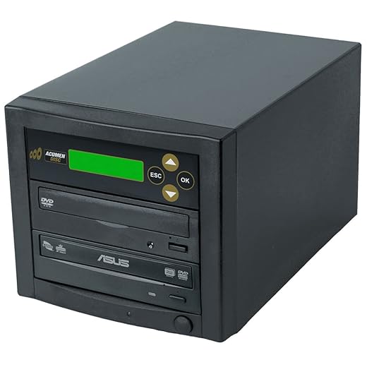 Acumen Disc CD DVD Disc Copier Duplicator System with Asus 24x DVD-Burner Writer Optical Drive D01-BAS